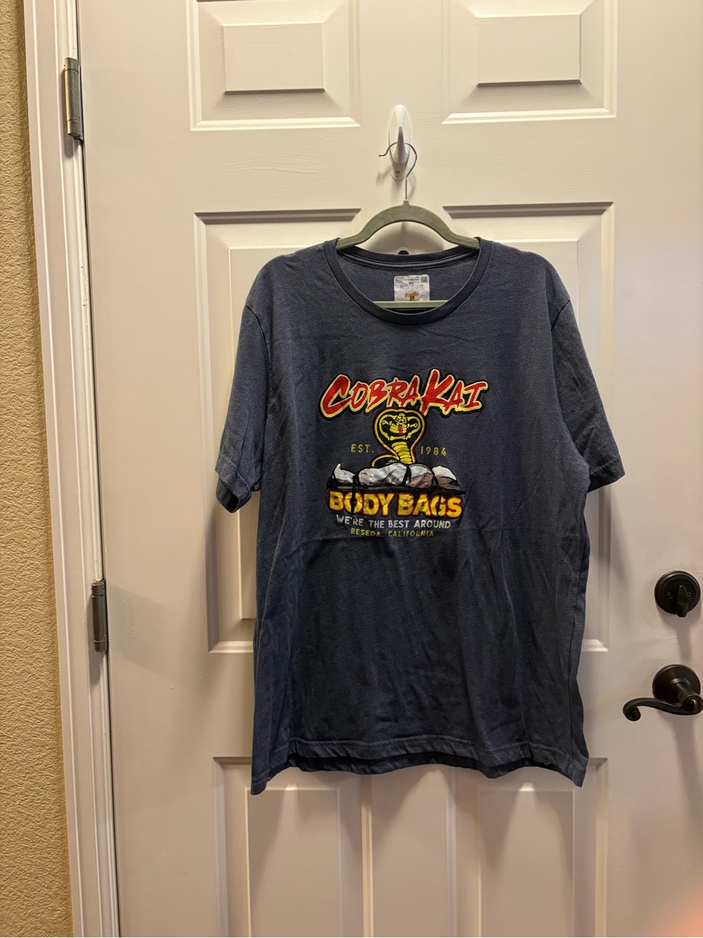 Navy Cobra Kai 'Body Bags' Graphic Tee